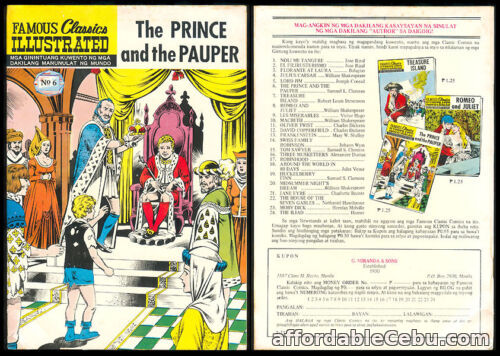 1st picture of Philippine Famous Classic Illustrated Komiks PRINCE & PAUPER Comics For Sale in Cebu, Philippines