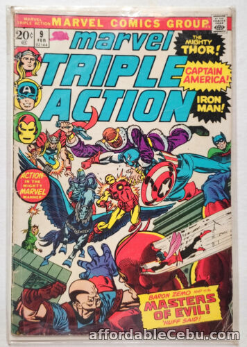 1st picture of VINTAGE 1973 Marvel Triple Action #9 Avengers vs Baron Zemo Masters Evil COMICS For Sale in Cebu, Philippines