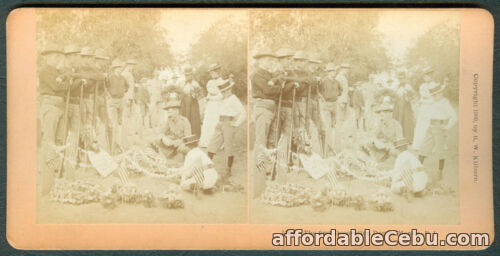 1st picture of 1900 Philippines FIRST DECORATION DAY Stereoview Card For Sale in Cebu, Philippines