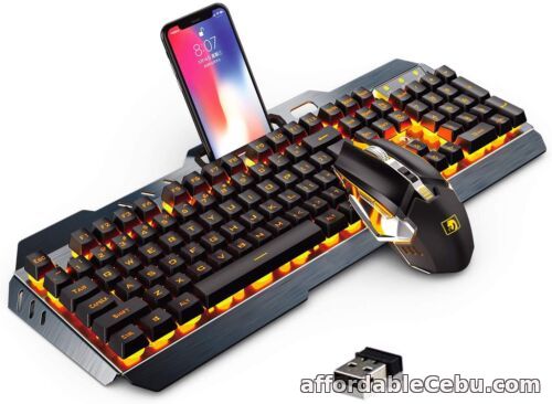 1st picture of Wireless Gaming Keyboard Mouse Set USB C RGB Backlit + Mouse Pad For PC PS4 Xbox For Sale in Cebu, Philippines