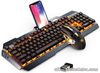 Wireless Gaming Keyboard Mouse Set USB C RGB Backlit + Mouse Pad For PC PS4 Xbox