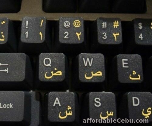 1st picture of ARABIC-KEYBOARD-STICKERS-TRANSPARENT-Yellow-letters- for any keyboard,PC, laptop For Sale in Cebu, Philippines