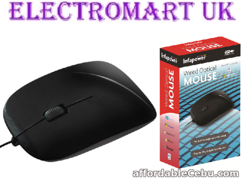 1st picture of COMPUTER PC LAPTOP 2 BUTTON SCROLL WHEEL WIRED USB OPTICAL MOUSE BLACK For Sale in Cebu, Philippines