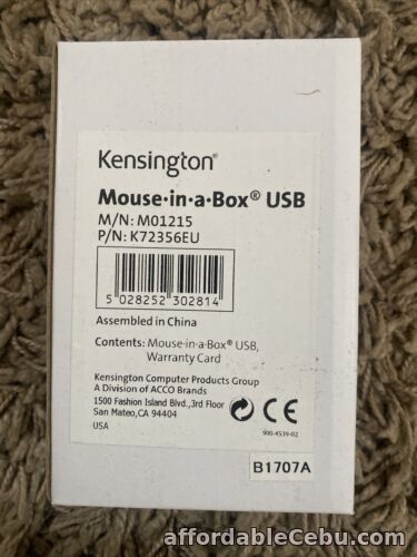 1st picture of Kensington (K72356EU) USB Wired Mouse In A Box - Black - Brand New For Sale in Cebu, Philippines