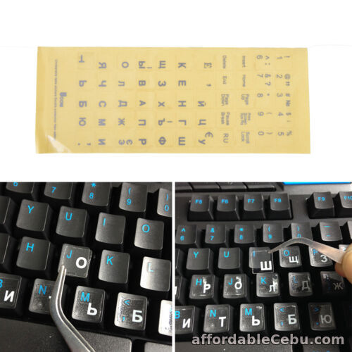 1st picture of Russian Transparent Keyboard Stickers Letters for Laptop Notebook Computer PC: For Sale in Cebu, Philippines