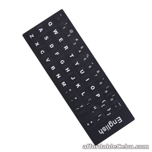 1st picture of English Keyboard Replacement Stickers White on Black Any PC Computer Laptop P3 For Sale in Cebu, Philippines