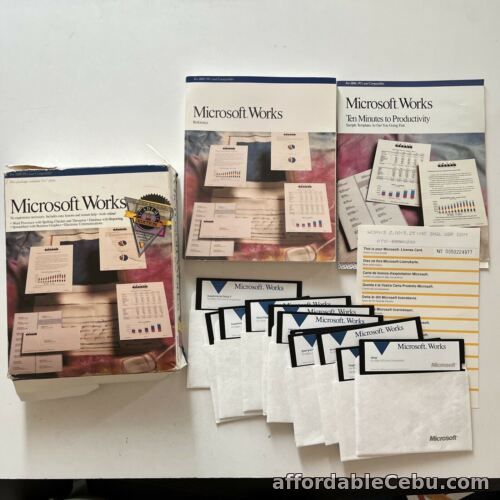 1st picture of Microsoft Works - Version 2.0 PC 5.25" Floppy Disc With Manual & Box For Sale in Cebu, Philippines
