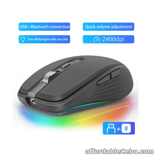 1st picture of Wireless Mouse Bluetooth-compatible 5.1 +2.4Ghz Rechargeable Mouse for PC Laptop For Sale in Cebu, Philippines