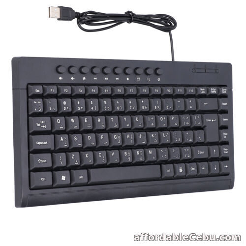 1st picture of (Arabic)87 Keys Wired Keyboard Mini USB Wired Keyboard Ergonomic Desktop For Sale in Cebu, Philippines