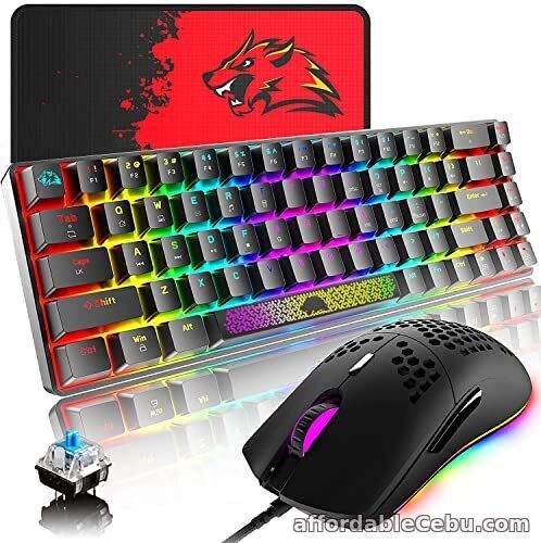 1st picture of 60% Mechanical Gaming Keyboard and Mouse Combo, 18 RGB Light Compact Type-C For Sale in Cebu, Philippines
