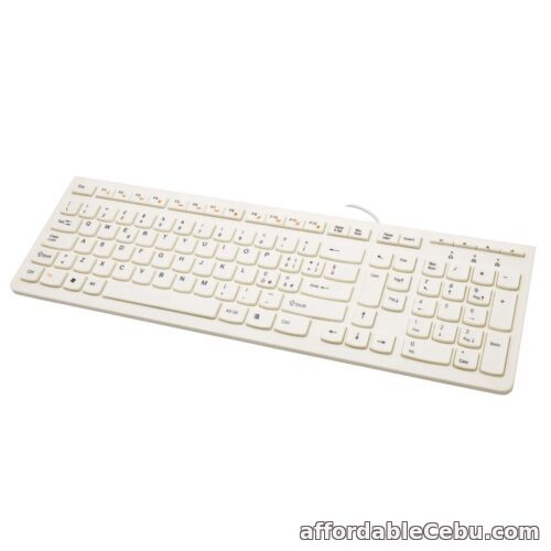 1st picture of Keyboard White Wired USB With Cable Thin Slim Containing Office Budget White For Sale in Cebu, Philippines