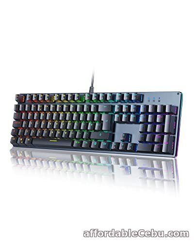 1st picture of Mechanical Gaming Keyboard RGB Backlit 105 Keys UK Layout Rollover, Blue For Sale in Cebu, Philippines