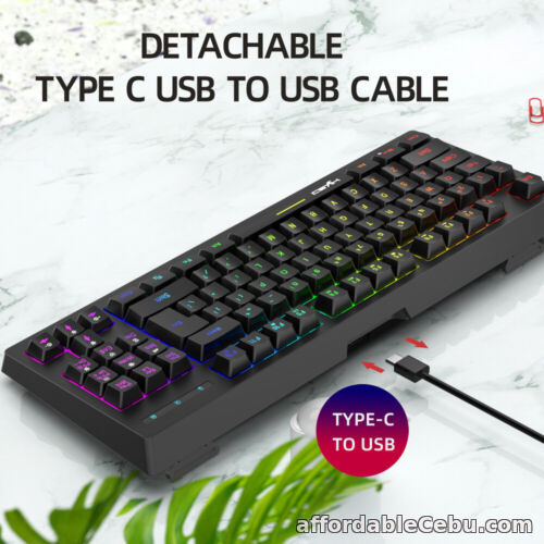 1st picture of 87 Keys Backlight RGB Keyboard USB 2.0 For IOS Mac Windows Android For Game/Work For Sale in Cebu, Philippines