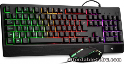 1st picture of Rii Gaming Keyboard and Mouse,RGB Light Up Mouse Set for Black For Sale in Cebu, Philippines