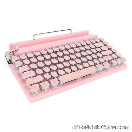 1st picture of (Pink) Mechanical Keyboard 5.0 Retro Round Key 2000mA Capacity Blue Key For Sale in Cebu, Philippines