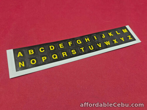 1st picture of Yellow on Black UPPER case keyboard sticker/legends for Visually Impaired For Sale in Cebu, Philippines