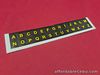 Yellow on Black UPPER case keyboard sticker/legends for Visually Impaired