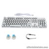 USB Mechanical Computer PC Wired Keyboard Retro Round  for Office Game White