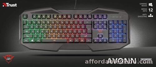 1st picture of Trust Gaming GXT 830-RW Avonn Gaming Keyboard LED Illuminated, UK Layout , Black For Sale in Cebu, Philippines