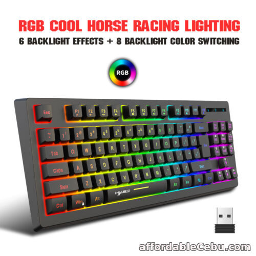 1st picture of Wireless 2.4G Gaming Keyboard 87-key RGB Backlit Rechargeable Keypad Free Mouse For Sale in Cebu, Philippines