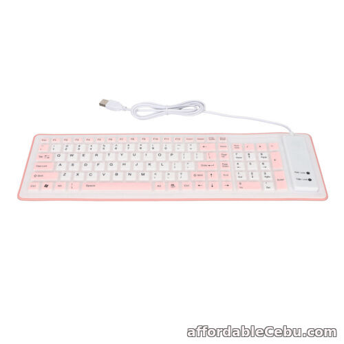 1st picture of (Pink)Foldable Silicone Keyboard 103 Keys USB Wired Waterproof Rollup Keyboard For Sale in Cebu, Philippines