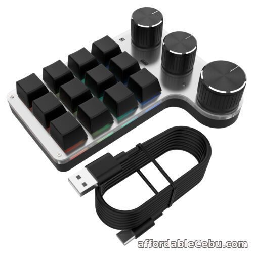 1st picture of 12 key Bluetooth wired programmable keyboard shortcut copy sticky one key volume For Sale in Cebu, Philippines