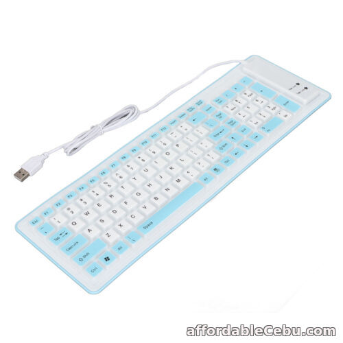 1st picture of (Blue) Waterproof And Dustproof Foldable Silicone Keyboard 103 Keys USB For Sale in Cebu, Philippines