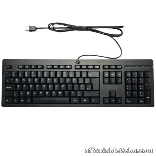 1st picture of HP USB Keyboard UK Layout QWERTY 125 WIRED Numpad Quiet Keys Slim Black For Sale in Cebu, Philippines
