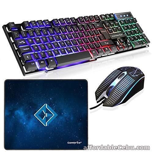 1st picture of Raptor Gaming Keyboard And Mouse Set With Large Mouse Pad, Rainbow LED, For Sale in Cebu, Philippines