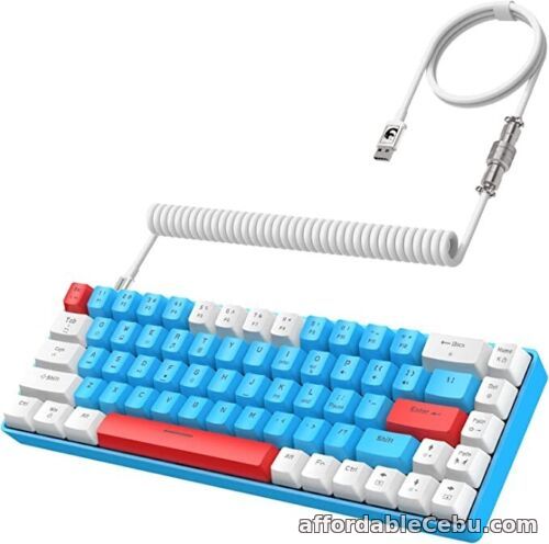 1st picture of 60% Wired Mechanical Gaming Keyboard - 68 Keys - Backlit - USB C Coiled Cable For Sale in Cebu, Philippines
