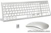 AMFT-UK Silver White Wireless Keyboard and Mouse Set, 2.4Ghz USB Ergonomic Slim