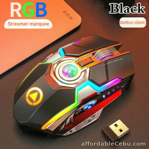 1st picture of Wireless Gaming Mouse Rechargeable Silent Ergonomic 7 Keys LED RGB Backlit For Sale in Cebu, Philippines