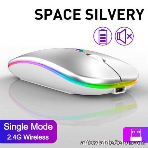 1st picture of Slim Silent Rechargeable Wireless Mouse USB  RGB LED Mice MacBook Laptop PC UK For Sale in Cebu, Philippines