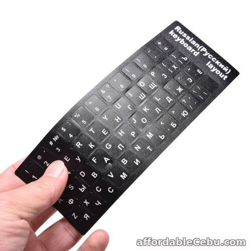 1st picture of Hot Durable Black With White Letters Russian Keyboard Sticker Standard LayouTU For Sale in Cebu, Philippines