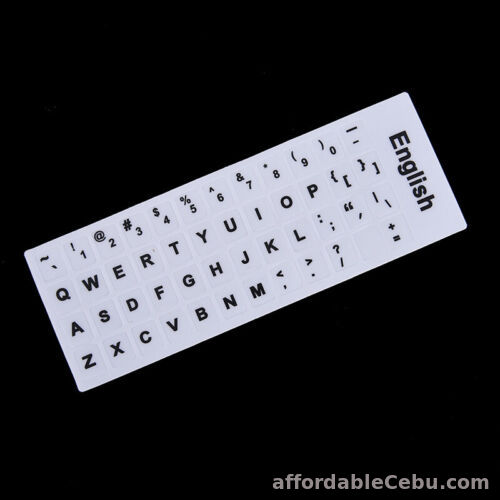 1st picture of English Keyboard Replacement Stickers White on Black Any PC Computer Laptop{ For Sale in Cebu, Philippines