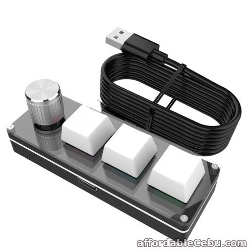 1st picture of RGB Macro Custom Gaming Keyboard Knob 3 Key+1 Knob /4 Keys Programmable Hotswap For Sale in Cebu, Philippines