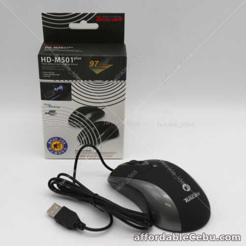 1st picture of [Tuscani] HD-M501 plus USB Silent click Noise Blue tracking wheel Mouse Black For Sale in Cebu, Philippines