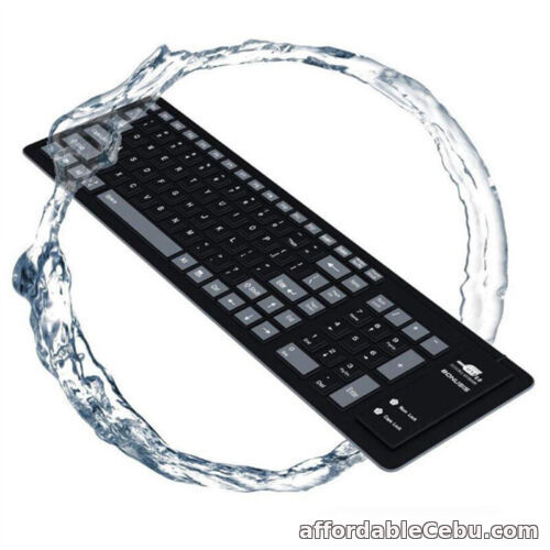 1st picture of Foldable Silicone USB Keyboard Wired Waterproof Rollup Keyboard for PC Laptop For Sale in Cebu, Philippines