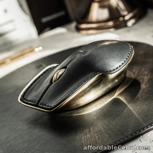 1st picture of POINTER INSTRUMENT - SOLAR SHADOW Wireless Leather Brass Mouse For Sale in Cebu, Philippines