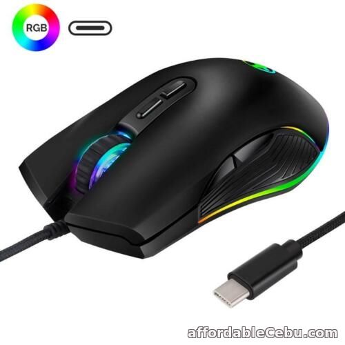 1st picture of Type C Wired Mouse Optical Gaming USB C Mouse RGB LED Backlight for Laptop PC For Sale in Cebu, Philippines