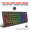 Wireless 2.4G Gaming Keyboard 87-key RGB Backlit Rechargeable Keypad Free Mouse