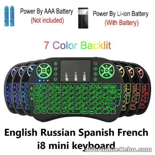 1st picture of 2.4G Mouse Backlit i8 Mini Wireless Keyboard English Remote Touchpad For Sale in Cebu, Philippines
