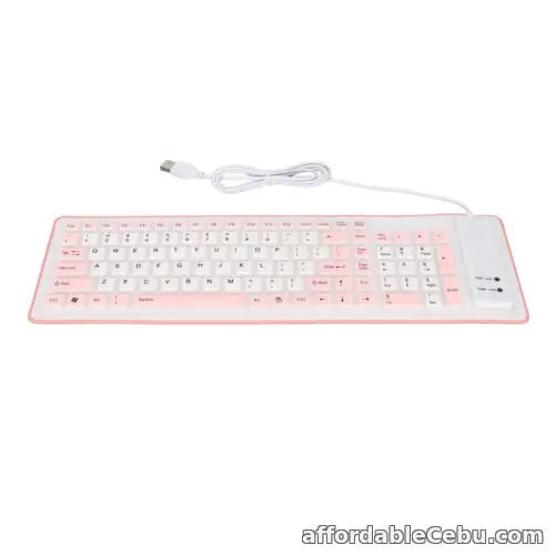 1st picture of (Pink)Foldable Silicone Keyboard 103 Keys USB Wired Waterproof Rollup Keyboard For Sale in Cebu, Philippines