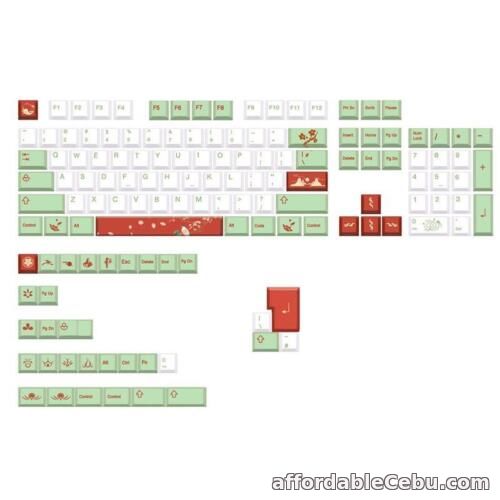 1st picture of 136 Keys PBT Keycaps Cherry Profile DYE SUB Personality White Green Red Mixed For Sale in Cebu, Philippines