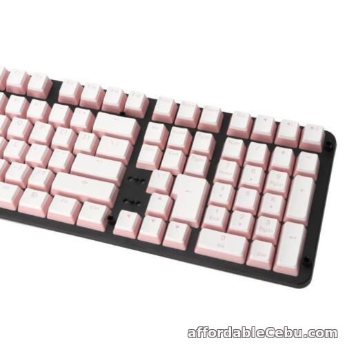 1st picture of RGB 108 Keycaps ANSI Layout ISO PBT Pink  Double Skin Milk Shot Backlit For Sale in Cebu, Philippines
