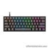 Wired Gaming Keyboard 61Keys Mini RGB Backlit Keyboard for w/ Crystal Base for G