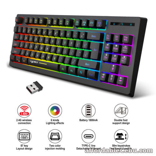 1st picture of 87 Keys Wireless Gaming Keyboard Apply To Windows Mac IOS Android Fits Game/Work For Sale in Cebu, Philippines