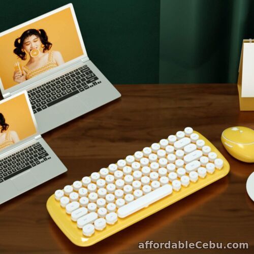 1st picture of Mini Portable 84-Key Wireless Keyboard and Mouse Combo - Yellow | FREE P&P For Sale in Cebu, Philippines
