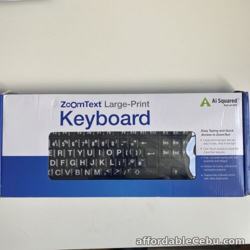 1st picture of Ai Squared Zoomtext Keyboard - White letters on Black keys-  USB.  K-ZT-WB For Sale in Cebu, Philippines