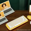 Mini Portable 84-Key Wireless Keyboard and Mouse Combo - Yellow | FREE P&P